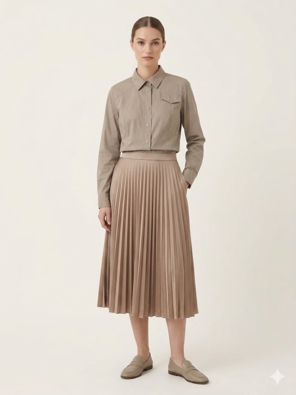 Akris Punto Taupe Button-Down Shirt